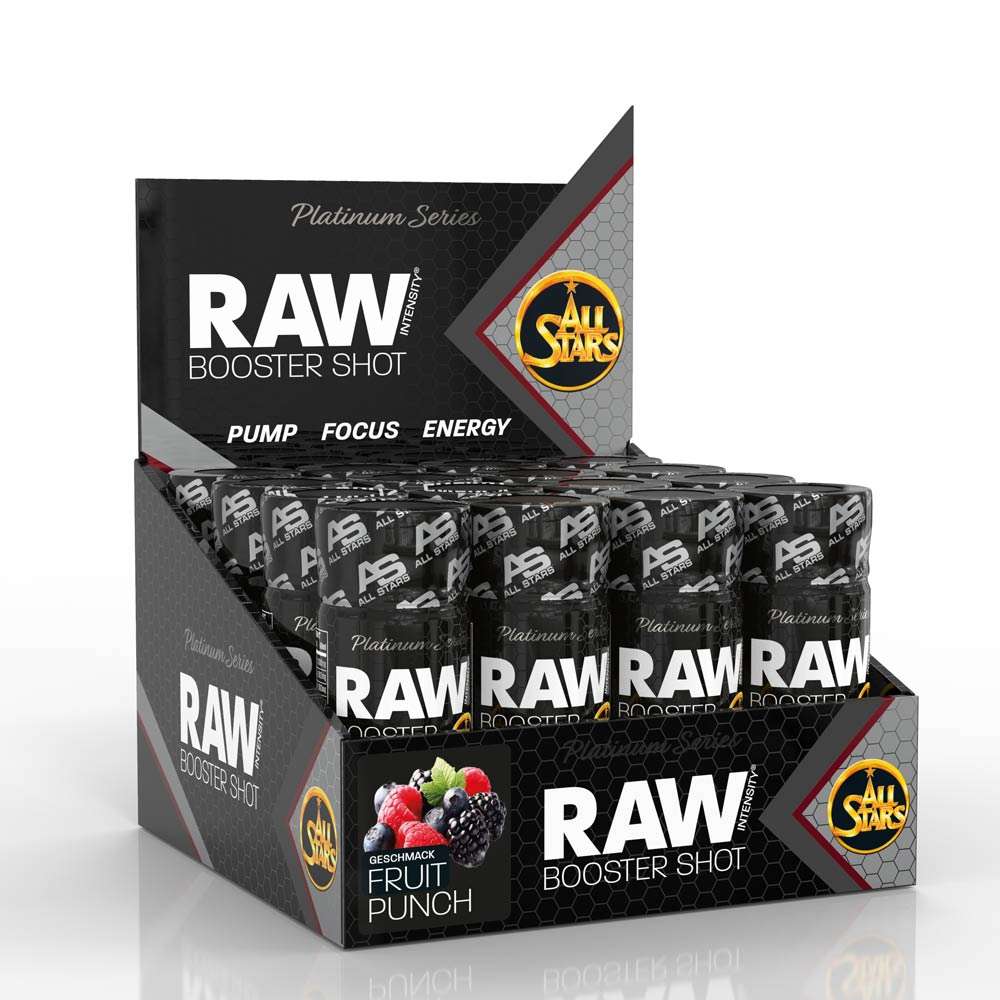 All Stars Raw Booster Shots, Fruit Punch, Box of 12 Shots - All Stars