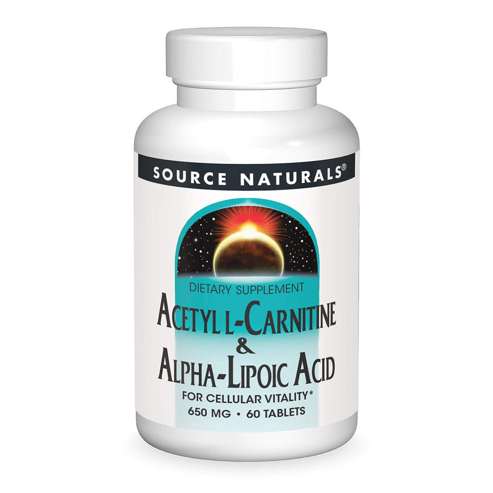 Source Naturals Alpha Lipoic Acid and Acetyl L Carnitine, 650 mg, 60 Tablets - Source Naturals